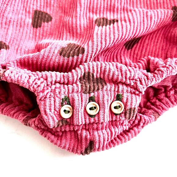 PIUPIUCHICK pomegranate hearts corduroy bubble romper 9-12 months NWT - Picture 3 of 9